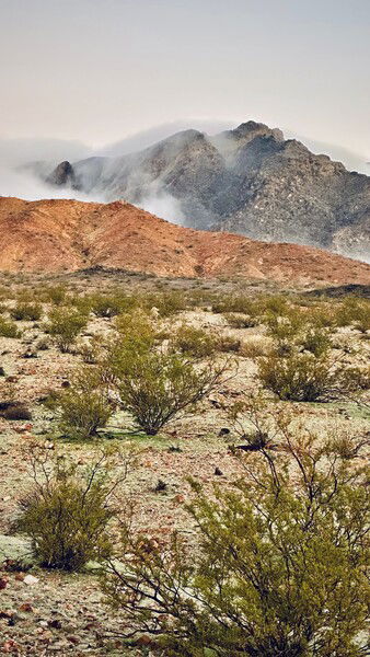 Clouds and fog rolling into Boulder City