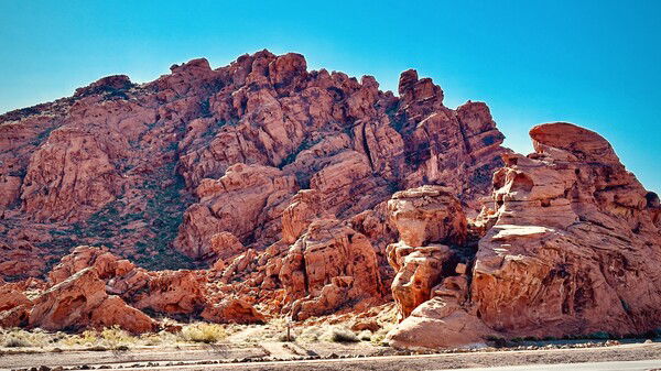 Aztec red sandstone rock formations at Valley of Fire, Nevada